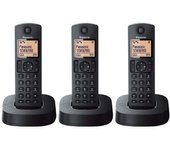 Teléfono Inalámbrico Panasonic KX-TGC313SP/ Pack TRÍO/ Negro