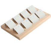 9 Pair Earring Display Stand Jewelry Shop Show Tray Natural Wood Stud Earring Display Stand Rack Earring Card Holder w/ Tray