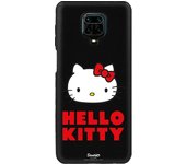 Funda original compatible con Xiaomi Redmi Note 9S - 9 Pro Negro con un diseño de Hello Kitty Logo