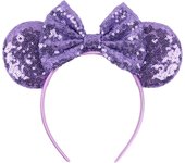 Disney Colorful Sequins Bows Mickey Mouse Ear Headband for Adults Festival Party Hair Accessories Women Girls Rainbow Hairbands
