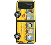 3D Cute Cartoon Peanuts Snoopy Charlie Brown Phone Case  For Samsung Galaxy Z Flip 6 5 Soft Silicone Back Cover For Z Flip 3 4