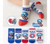 5 Pairs Children Socks Spider-Man Kids Boys Short Socks Iron Man Captain America Cartoon Baby Summer Spring Mesh Socks 1-12Y