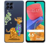 Funda Silicona Transparente para Samsung Galaxy M33 5G diseño Jirafa Dibujos