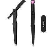 New 3 in 1 Eyebrow Trimmer Folding Eyebrow Clip Eyebrow Brush Multi-function Eyebrow Clip Tweezers Beauty Tool