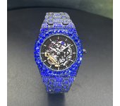 Automatic Watch For Men Luxury Full Green Ice Out Business Tourbillon Watches Bling Diamond Gold Male Mechanical Wristwatch