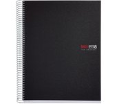 Cuaderno Espiral Miquelrius A4 200 Hojas | Cuadrícula 5mm | 4 Taladros | 8 Bandas de Color