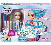 Colour N Style Coupe ¡Colorea y Personaliza a Bluebell y su Coche una y Otra Vez! ¡Incluye Pegatinas! Arts and Crafts, Set de Manualidades. Marcadores Lavables Juegos para Pintar. (20766)