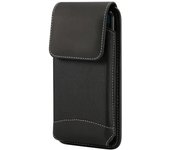 Funda de Cinturon para Oukitel C21 Pro (2021) con Diseño Vertical en Piel y Nylon - Negro