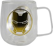 Taza de doble cristal con diseño de Ironman dorado de 290 ml Stor 2087