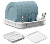 Mypicompany. Escurreplatos Plastico con Bandeja de Goteo - Escurridor de Platos Plastico para Fregadero, Diseño Compacto y Duradero, 38.5 x 38.5 x 8.5 cm, Escurreplatos Blanco o Gris.