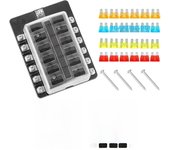 For Vehicles Car Marine Fuse Box Holder 32V 100A LED Indicator Light 6 / 12 Ways Blade Fuse Block Truck Automotive Electronics