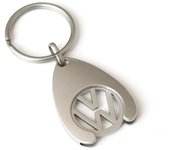 000087055VAHW Llavero, Ficha para Carrito de Compras, Colgante con Chip, Plata