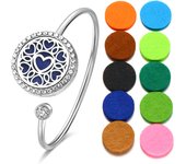 Crystal Aromatherapy Bracelet Bangle Diffuser Jewelry Tree of Life Perfume Oils Diffuser Aroma Diffuser Lockets Woman Bracelet