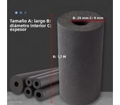 6-32MM Rubber Sponge Tube Air Conditioner Solar Water Heater Water Pipe Sleeve 1.8m Thermal Insulation Thermal Insulation Pipe