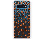 Funda compatible con Samsung Galaxy S10 - Fondo leopardo marron naranja