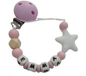 Chupetero de Silicona personalizado. Cadena de Chupete personalizada, Libre BPA. El Cestite del Babé