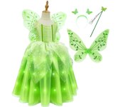 Summer Tinker Bell Dress Girls LED Light Halloween Costume Kids Evening Fancy Fairy Princess Cosplay Party Carnival Dress