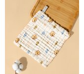Toalla cuadrada de seersucker de algodón puro de alta densidad, seis capas, lavada, pañuelo pequeño, toalla absorbente, babero estampado para bebés y niños