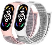 CorreasdeSmartwatches Correa Compatible para Xiaomi Band 7/6/5/Amazfit Band 5 Correa, 2 Pack Transpirable Nylon Sport Solo Loop Pulsera de repuesto