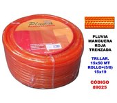 Pluvia manguera roja trenzada tri.lar.15x50 rollo (5-8) 15x19