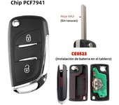 Remote Car Key For Peugeot Partne 107 207 307 307S 308 407 607 For Citroen C2 C3 C4 C5 C6 433MHz ASK CE0523/0536 HU83/VA2 Blade