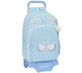 Mochila con Carro Glowlab "Cisnes" 30X46X14Cm (Safta 612313160)