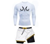 Men's Running Tracksuit Anime Print Training Fitness Sportswear Set Compression Leggings Sport Gym Performance Shorts Rash Guard