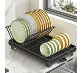 Escurridor de cubiertos, escurridor de cubiertos compacto retráctil con escurridor de cubiertos de acero inoxidable 1piezas