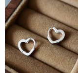 Huitan Heart Hoop Earrings Silver Color/Gold Color Metal Love Earrings Minimalist Fancy Girl Gift Fashion Jewelry for Women 2022