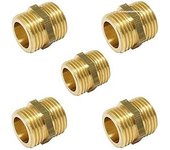 SUINGA Pack 5 Machón latón 3/4'' | Accesorio latón Aenor | Machones de latón roscados | Machón Roscado latón para Aire, Agua, Gas
