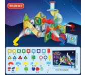 Light Magnetic Tiles Building Blocks for Kids, 3D Clear Educational STEM Building Toys, Magnetic Marble Run Blocks Toys for Kids