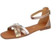 Shoes Sandalias Planas marca Oh! My Sandals para mujer en color metalizado