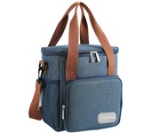 Square Insulated Lunch Bag Large Capacity Picnic Bento Box Meal Pouch Food Thermal Cooler Delivery Bags for Women Men Kids