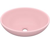 vidaXL Lavabo de Lujo Ovalado Cerámica Mate Tocador Montado Encima Color matte light blue,  matte dark blue,  matte white y mas