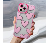 Luxury Love Heart Colorful Korean Soft Clear Phone Case For iPhone 15 Pro Max 14 13 12 11 Pro Max XR XS Max 7 8 Plus Y2K Cover