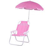 Silla plegable para niños with Sombrilla ajustable y portátil para Playa, camping y Jardín Rosa