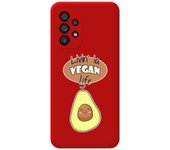 Funda Silicona Líquida Roja para Samsung Galaxy A53 5G diseño Vegan Life Dibujos