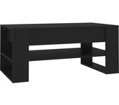 vidaXL Mesa de centro madera de ingeniería 102x55x45 cm Blanco, Negro, Roble Sonoma Mesita de Salón o Comedor o Auxiliar Mesa de Café Meuble Salón