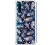 Funda compatible con Oppo A91 - Reno 3 - Patron plumas blancas