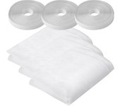 Mosquitera Ajustable de Ventana, 3 Paquetes, Malla de Tela Adhesiva Contra Insectos y Moscas 150x200cm (Blanco)