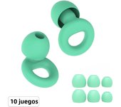 HUAK 10 Sets Quiet Silicone EarPlugs - Super Soft, Reusable Flexible Silicone for Sleep,Swim,Noise Sensitivity