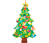 Marctani Árbol de Navidad de Fieltro con luces,100 cm Juego de Fieltro para árbol de Navidad para niños,28Piezas de Fieltro Decorativo extraíble, Puerta de casa, Pared, decoración navideña, Juego de Navidad