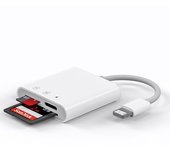 Byscoon 3 in1 SD Card Reader for iPhone Micro SD Card Reader Memory Card Reader Plug and Play Trail Camera SD Card Adapter