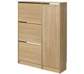 Mueble Zapatero Serie Tigris 55ab Topkit Armario con 3 Puertas abatibles + 1 Vertical con Medidas 123x89x25