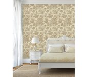 Muestra DIN A4 de Papel pintado vinílico flores románticas efecto textura de tela tejida en relieve - Anastasia Garden 676415 de GAULAN