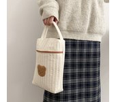 Baby Diaper Bag for Mom Cotton Bear Mommy Bags Nappy Diapers Organizer Zipper Women Handbags Maternity Bag Cartoon Beige Sac