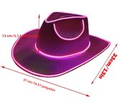 Light up Hats for Adults Party Headwear Cowboy Hat LED Hat Dress up Battery Operated Party Cowboy Hats Sparkly Cowboy Hat
