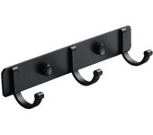Perchero de pared con ganchos para colgar toallas, moderno perchero de 23 x 48 cm para colgar ropa, entrada, baño, dormitorio (3 ganchos, negro)
