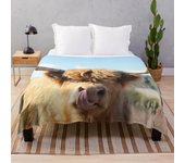 Fleece Throw Blanket Yak Highland Cow Home Decor,Cattle Portrait Art Super Soft Warm Plush Bed TV Blankets for Couch/Sofa/Travel