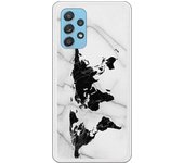 Funda compatible con Samsung Galaxy A72 - Be Unique Funda Gel mármol mapa negro